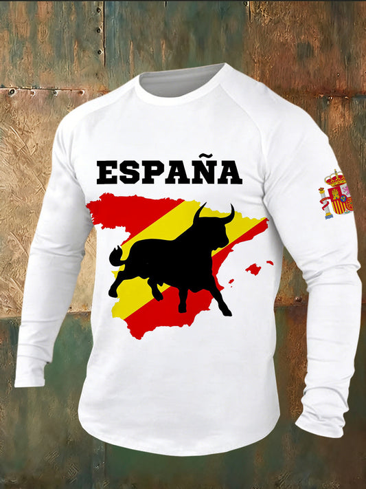 Camiseta casual con estampado de toros españoles para hombre