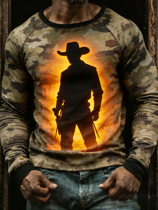 Top casual del arte abstracto del negocio de la vendimia de los hombres