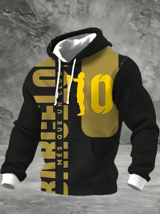 Sudadera con capucha impresa del equipo de fútbol de Barcelona para hombre