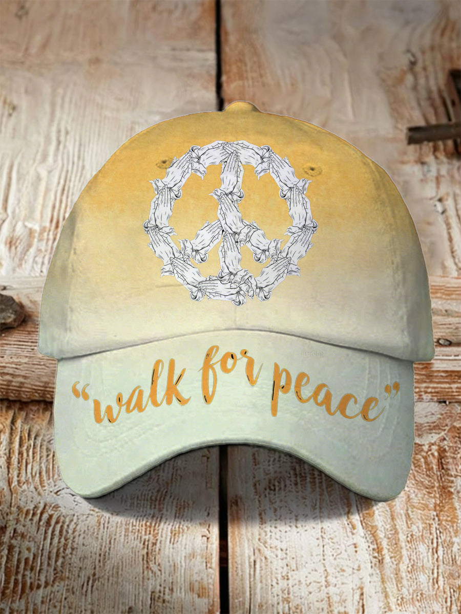 Sombrero estampado elemento "Walk For Peace" para mujer