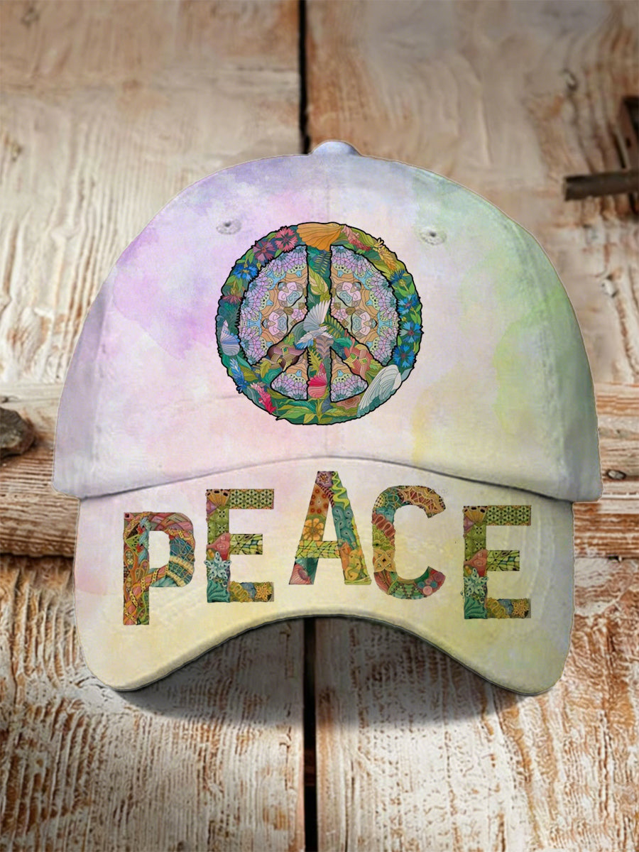 Sombrero estampado elemento "Walk For Peace" para mujer