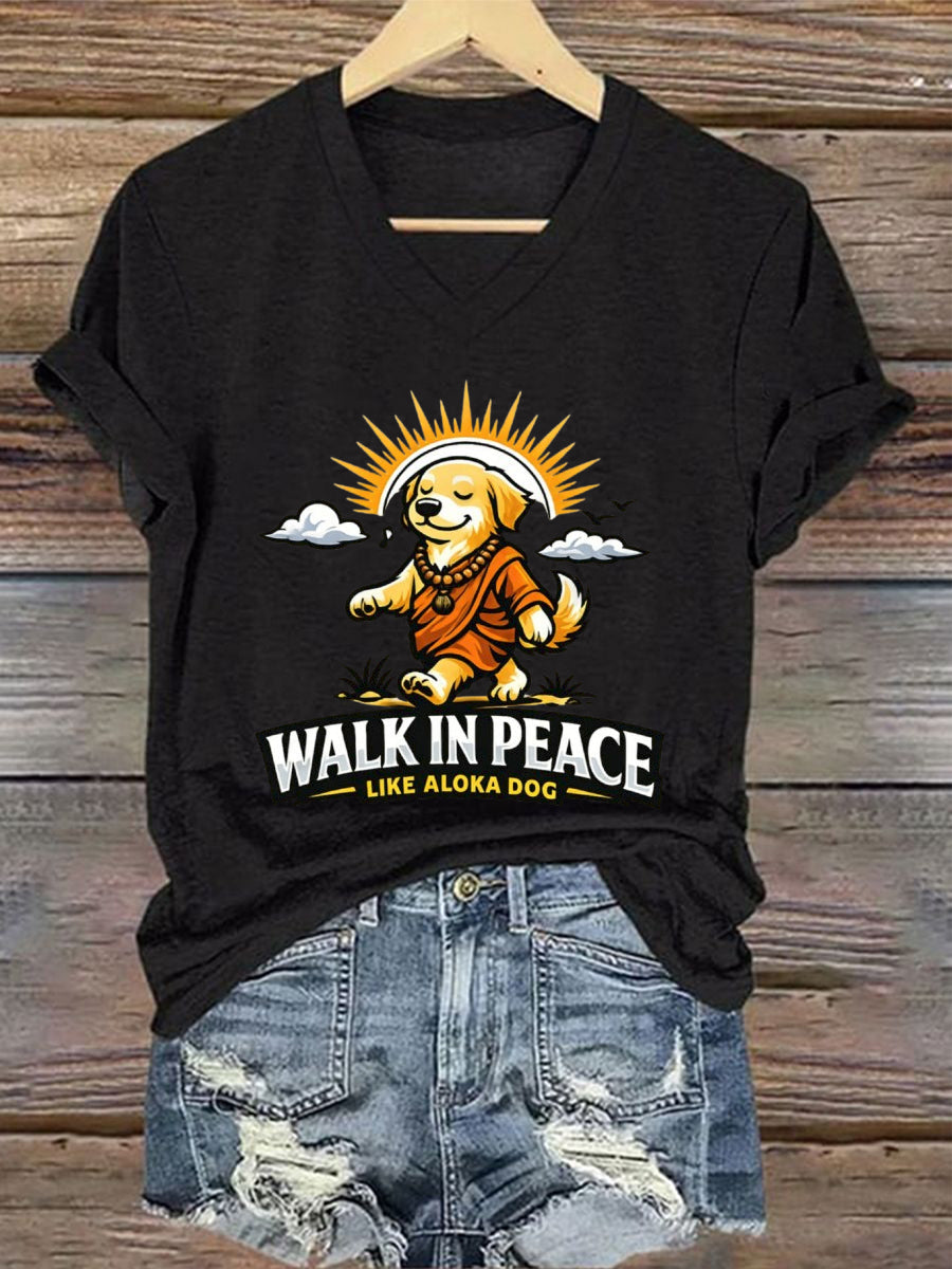 Camiseta de manga corta para mujer Walk For Peace