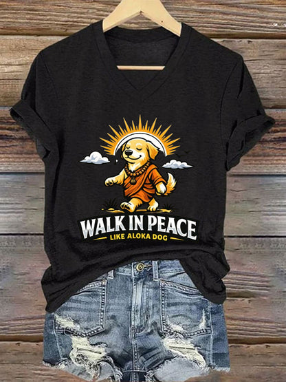 Camiseta de manga corta para mujer Walk For Peace
