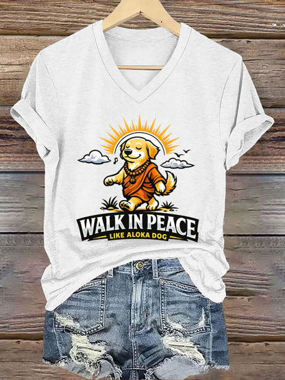 Camiseta de manga corta para mujer Walk For Peace