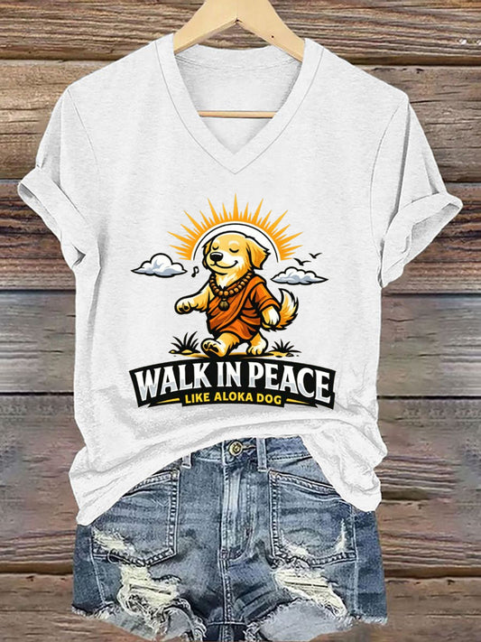 Camiseta de manga corta para mujer Walk For Peace