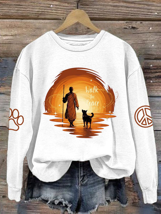 Sudadera Walk For Peace Print para mujer