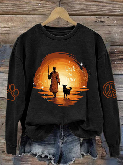 Sudadera Walk For Peace Print para mujer