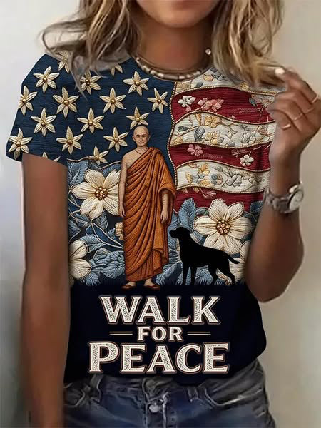Camiseta estampada Aloka de Walk For Peace para mujer