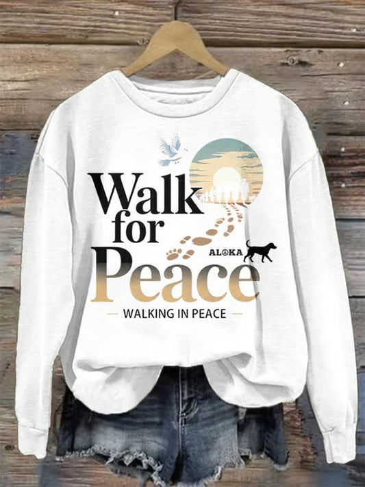 Sudadera Walk For Peace Print para mujer