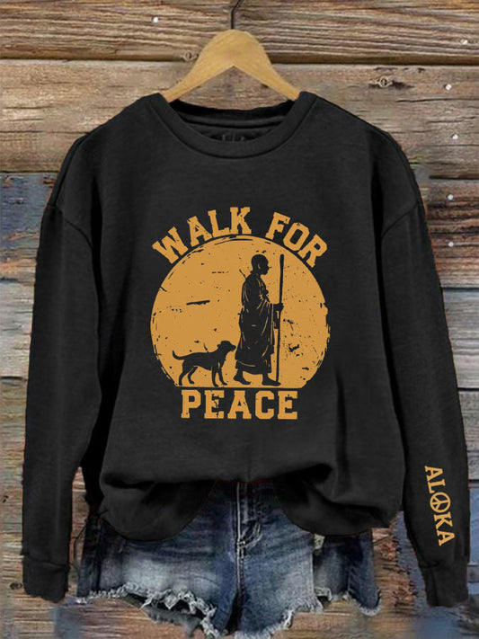 Sudadera estampada Walk For Peace Aloka para mujer