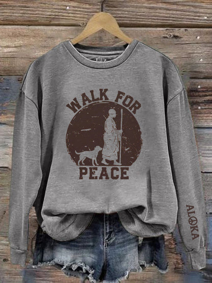 Sudadera estampada Walk For Peace Aloka para mujer