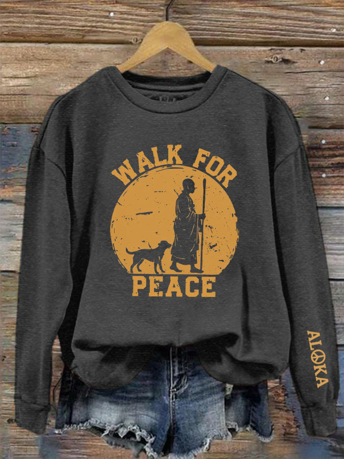 Sudadera estampada Walk For Peace Aloka para mujer