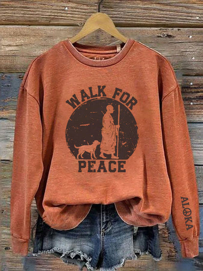 Sudadera estampada Walk For Peace Aloka para mujer