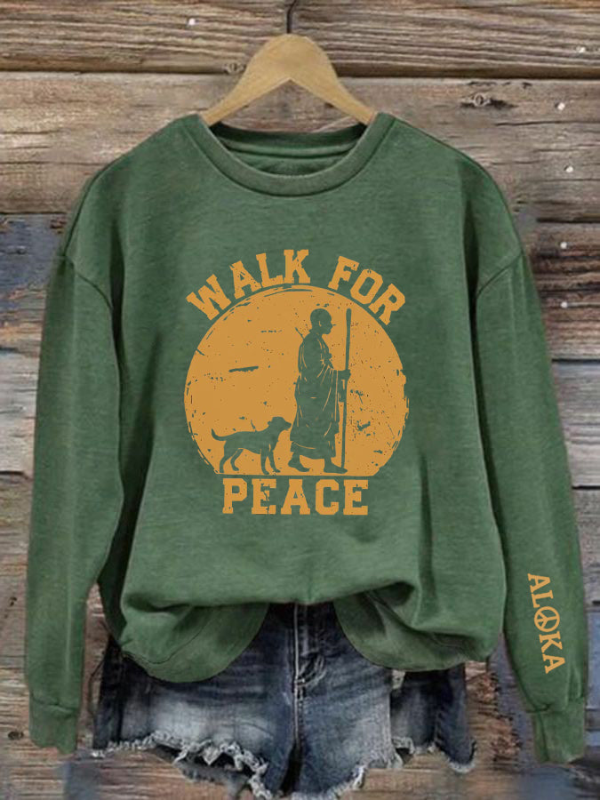 Sudadera estampada Walk For Peace Aloka para mujer