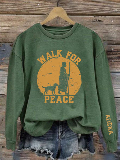 Sudadera estampada Walk For Peace Aloka para mujer