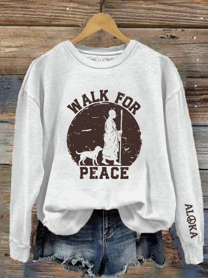 Sudadera estampada Walk For Peace Aloka para mujer