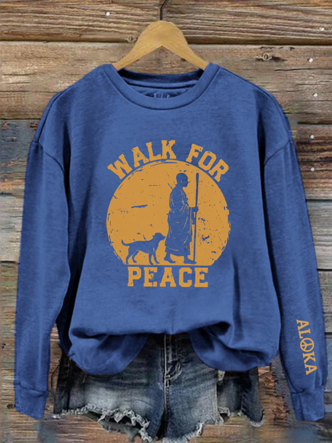 Sudadera estampada Walk For Peace Aloka para mujer
