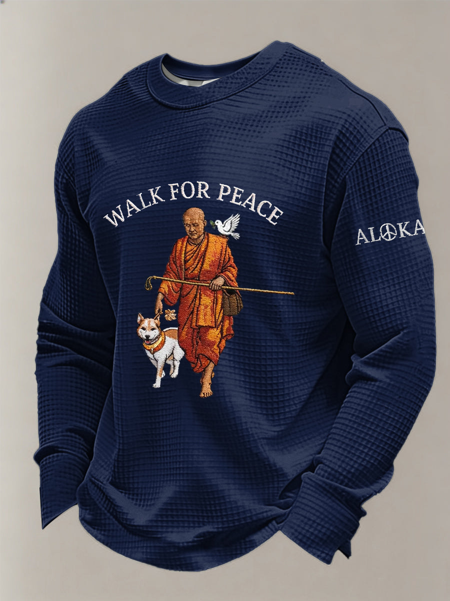 Camiseta de manga larga Walk for Peace Waffle para hombre