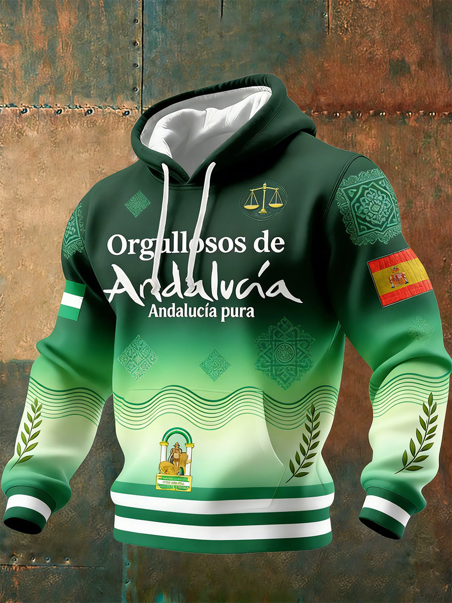 Sudadera con capucha conmemorativa del festival español de Andalucía de los hombres