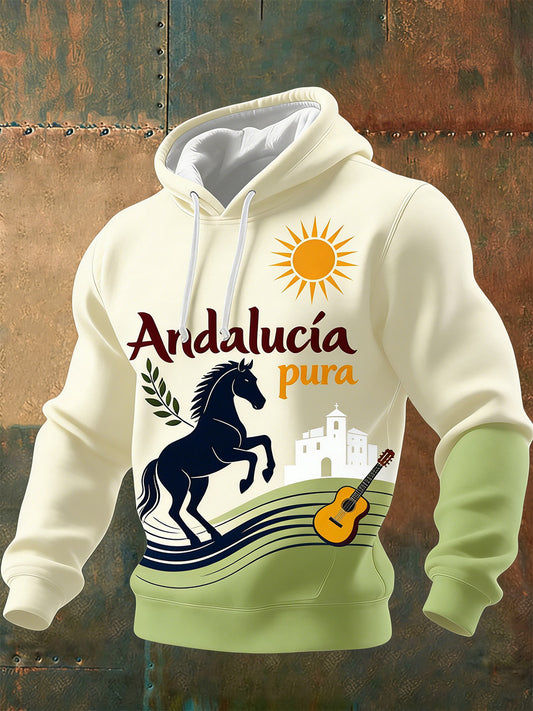 Sudadera con capucha conmemorativa del festival español de Andalucía de los hombres