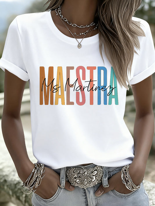 Camiseta con estampado de arte de inspiración española para mujer