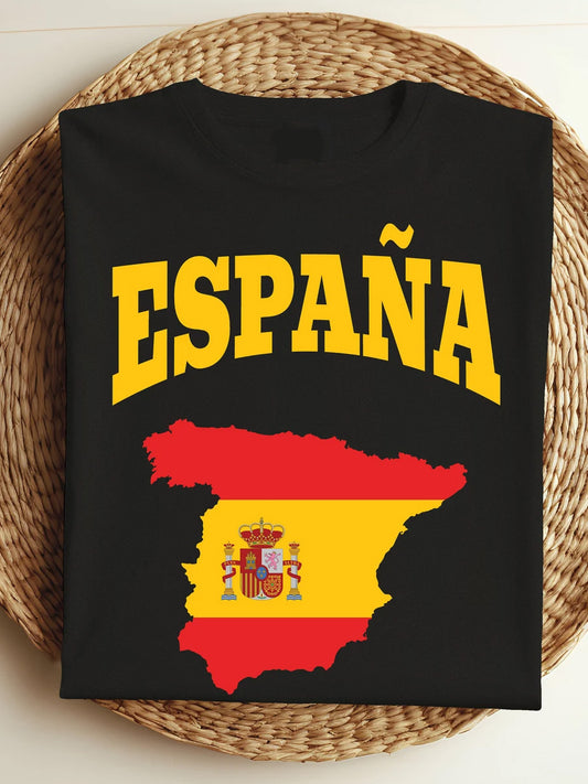 Camiseta con estampado de arte de inspiración española para mujer