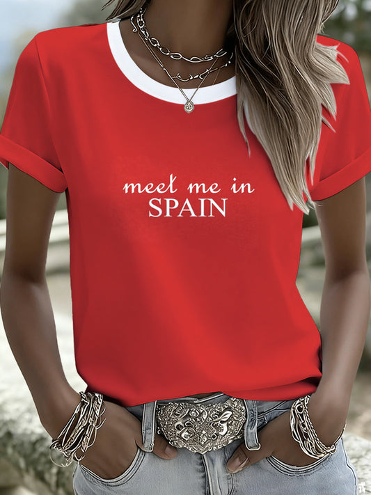 Camiseta con estampado de arte de inspiración española para mujer