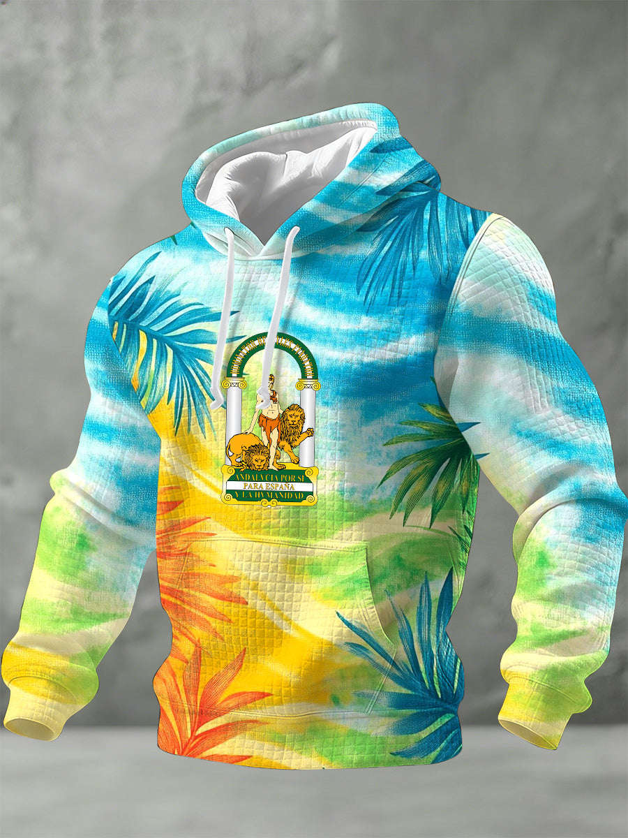 Sudadera con capucha impresa conmemorativa del día de Andalucía español de los hombres