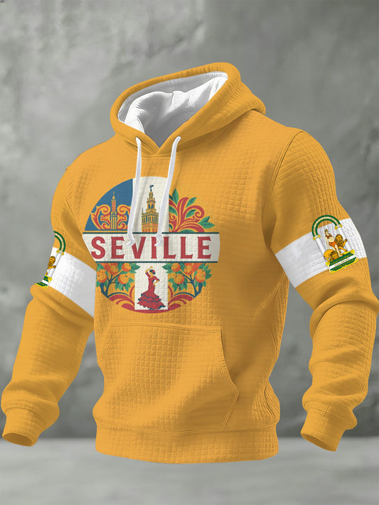 Sudadera con capucha impresa conmemorativa del festival español de Andalucía de los hombres