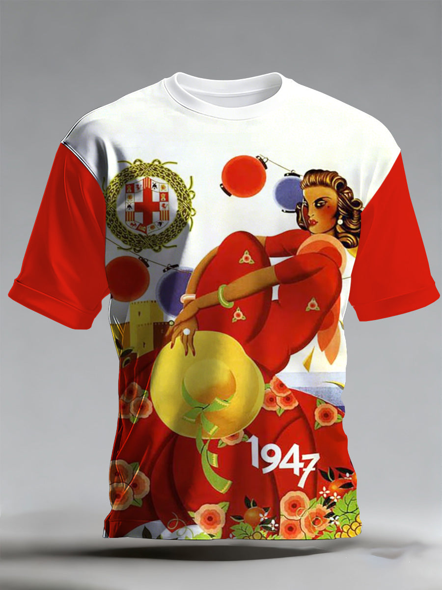 Camiseta estampada conmemorativa del festival andaluz para hombre