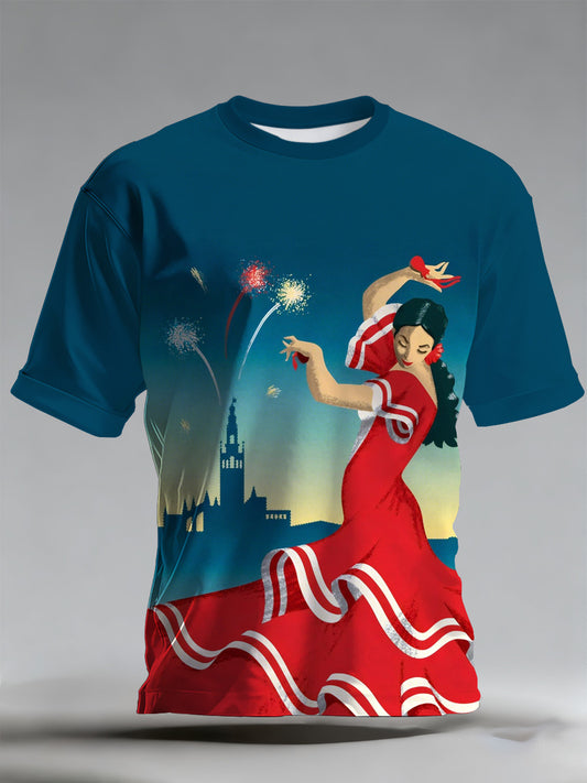 Camiseta con estampado de vacaciones andaluz para hombre