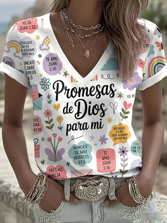 Camiseta de mujer Faith Print de manga corta
