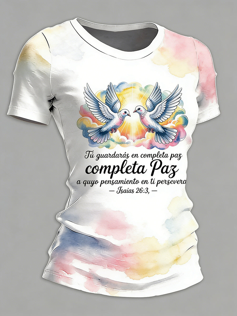 Camiseta de mujer Faith Print de manga corta