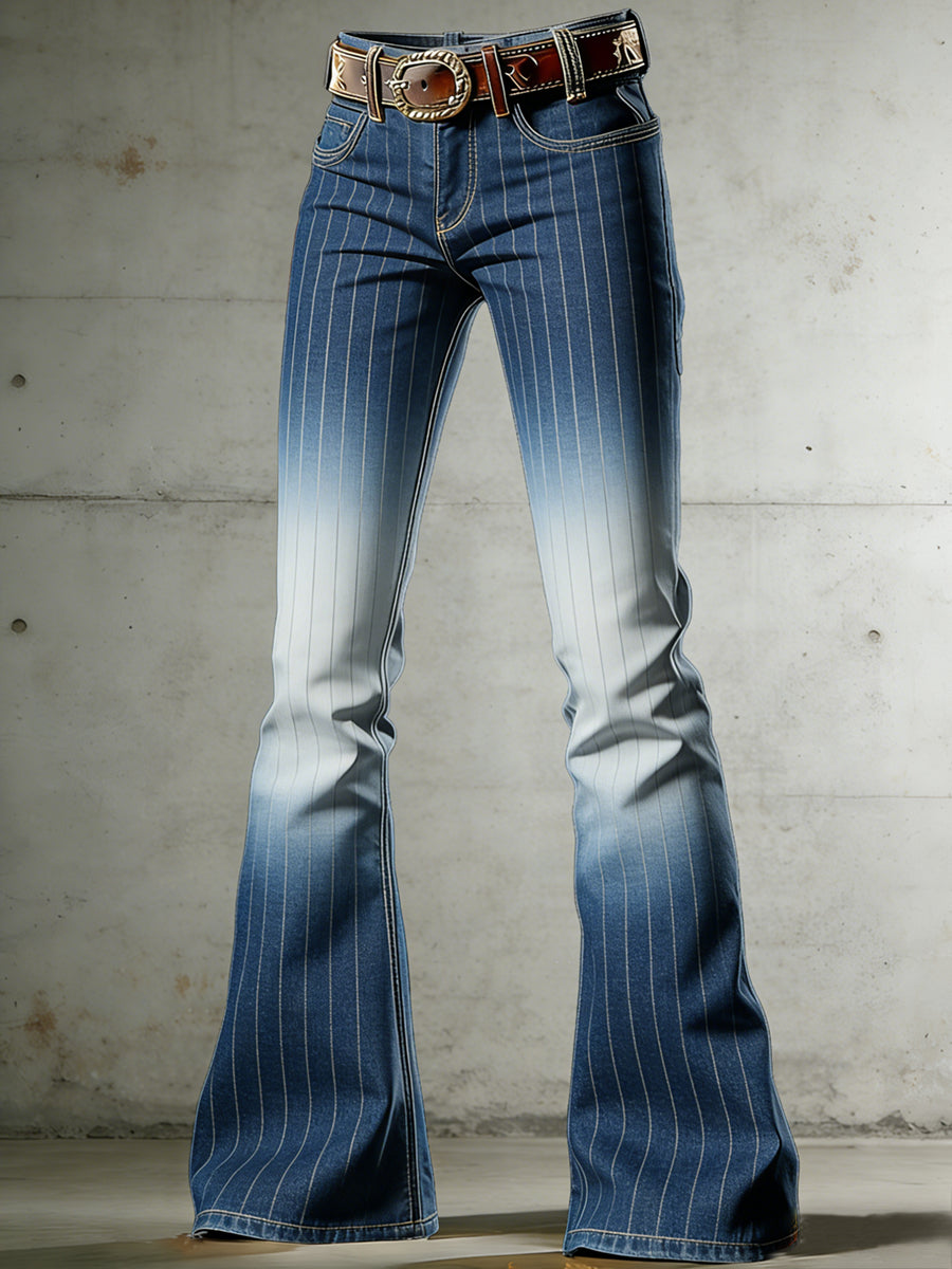 Pantalones acampanados Stripe Art Print de mujer