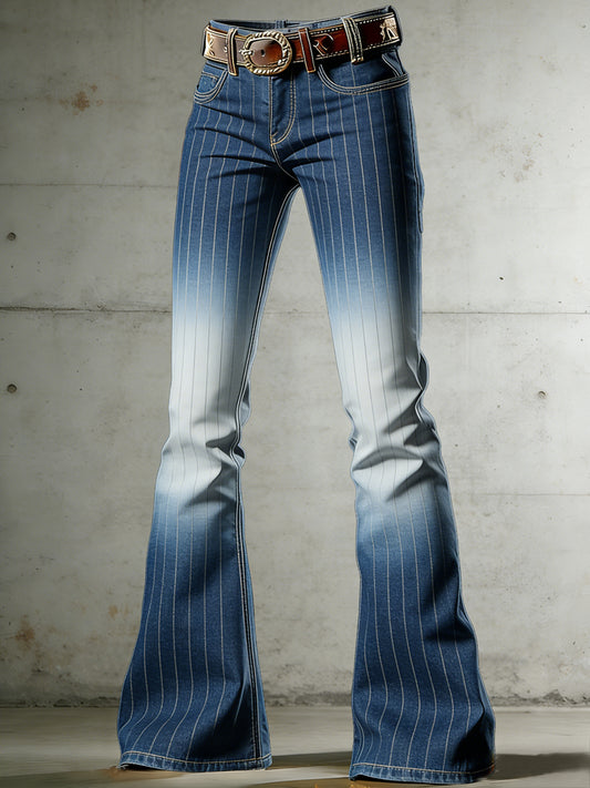 Pantalones acampanados Stripe Art Print de mujer