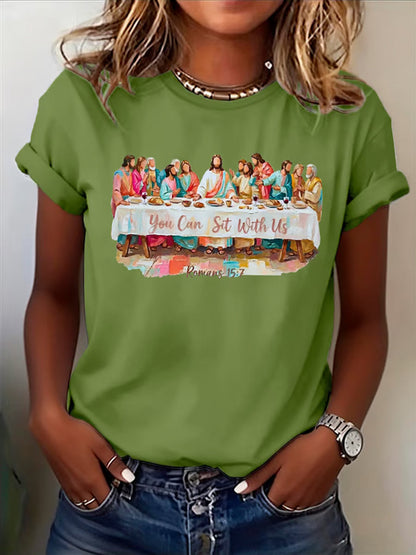 Camiseta con estampado Christian Easter You Can Sit With Us para mujer