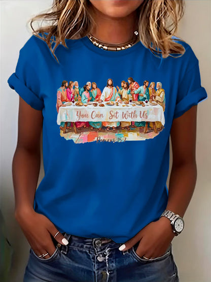 Camiseta con estampado Christian Easter You Can Sit With Us para mujer