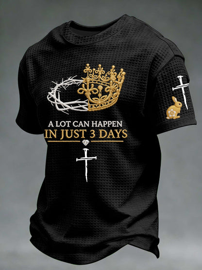 Men's A Lot Can Happen In 3 Days Waffle Short Sleeve Tee