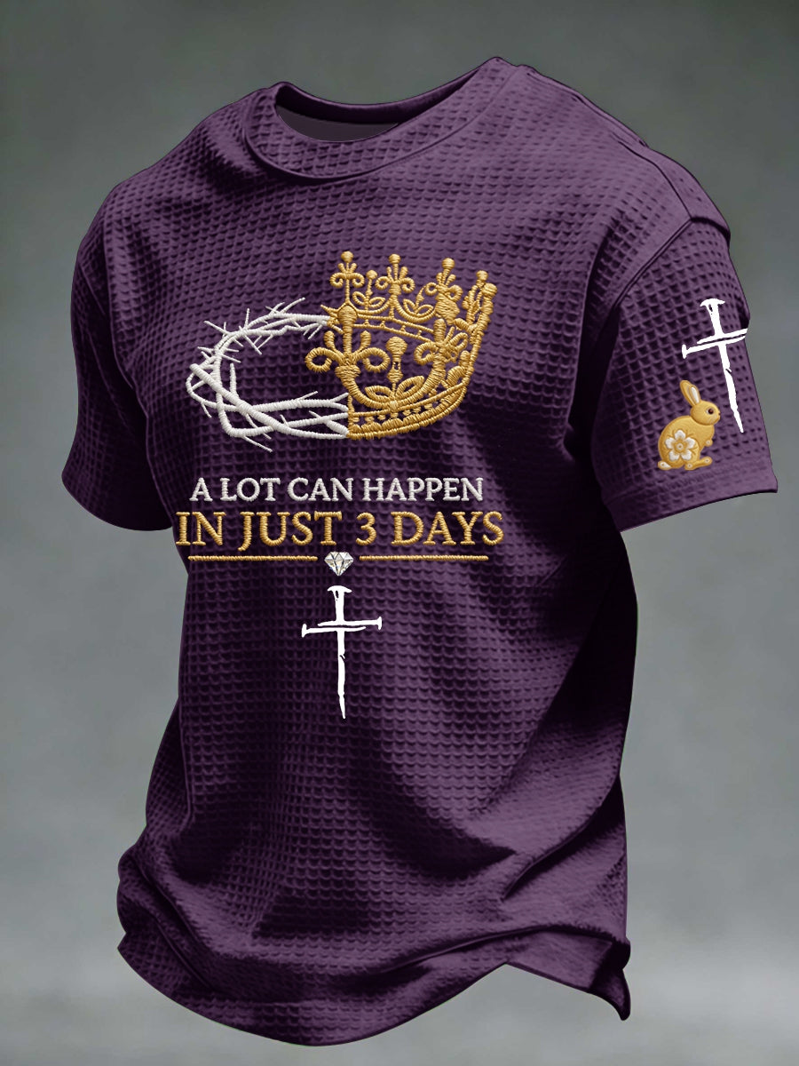 Men's A Lot Can Happen In 3 Days Waffle Short Sleeve Tee