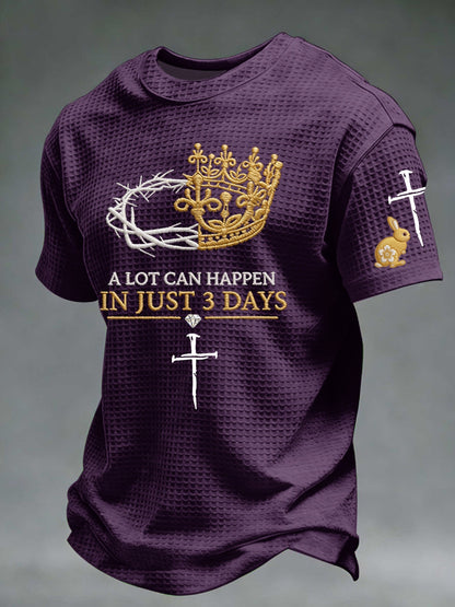 Men's A Lot Can Happen In 3 Days Waffle Short Sleeve Tee