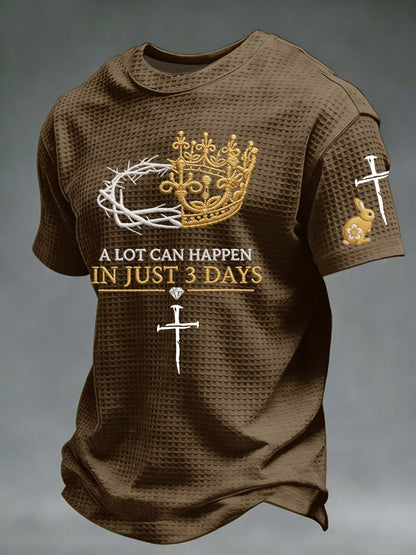 Men's A Lot Can Happen In 3 Days Waffle Short Sleeve Tee