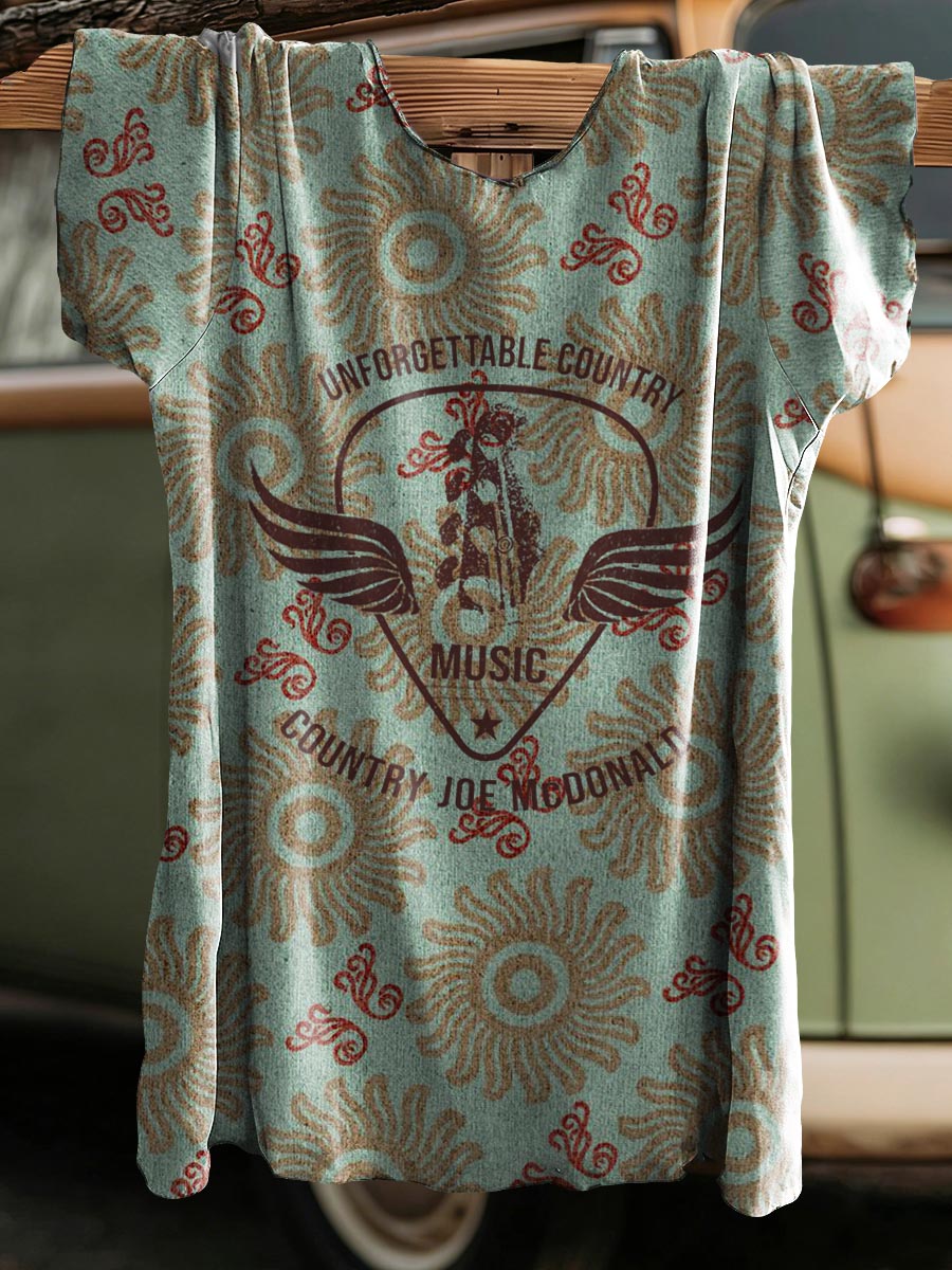 Camiseta manga corta Country Joe Hippie Music para mujer