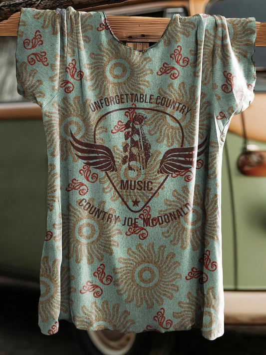 Camiseta manga corta Country Joe Hippie Music para mujer