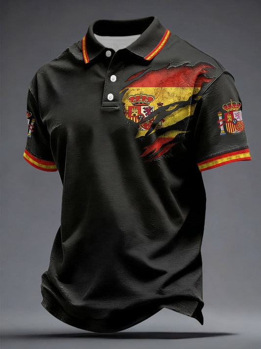 Tops Casual España Orgulloso Impreso de los hombres