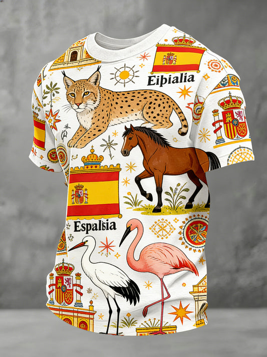 Camiseta para hombre con estampado de animales en español