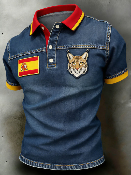 Polo para hombre con estampado de animales en español