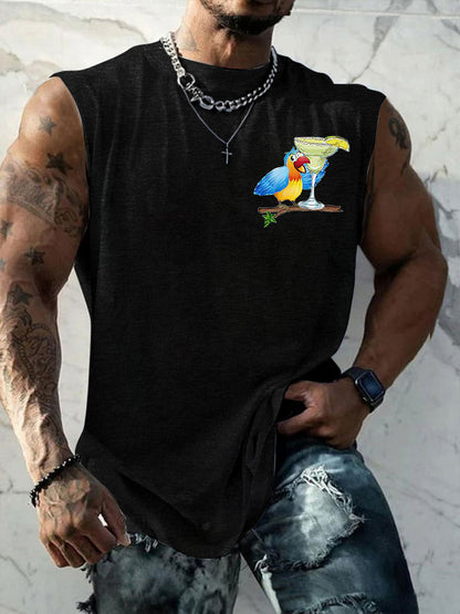 Hombres si no fuéramos todos locos iríamos locos Parrot Print Casual Tank Top