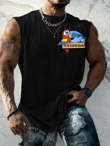 Hombres I'm Retired It's 5 O'clock Everywhere Parrot Casual Tank Top