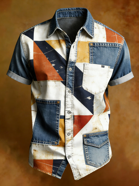 Camisa de manga corta con graffiti de arte español para hombre