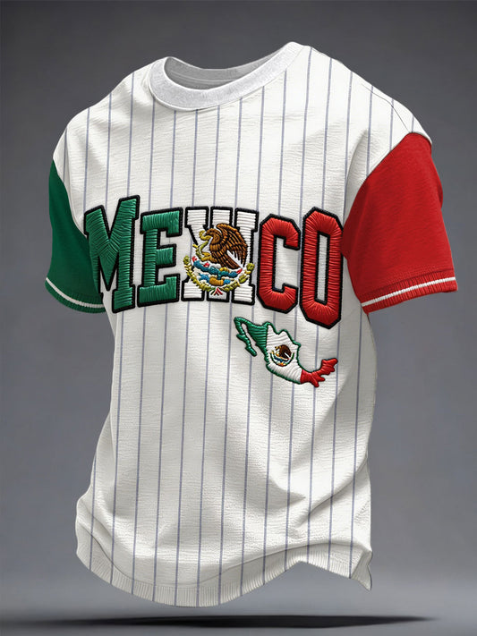 Camiseta estampada para hombres, amantes del béisbol mexicano
